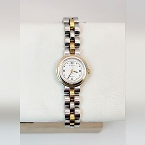 Seiko Creo 1F21-0A90 Ladies Watch Two-Tone Gold Silver Quartz Japan Petite